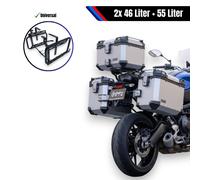 Set Di Alu E Supporto Universale 55L E 46L Argento Per Moto