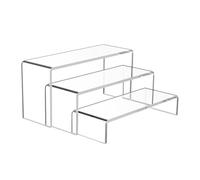 Set di alzate acriliche trasparenti multifunzione espositori in acrilico Rialzi per vendita al dettaglio semplici da installare per gioielli e oggetti da collezione Soluzione al dettaglio