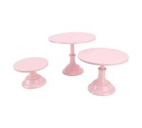Set di Alzate per Torte da 3 Pezzi, Set di Espositori per Tavolo da Dessert con Alzata per Dolci, Set di Supporti per Cupcake in Metallo, Vassoi per Dolci Torri da Dessert (Rosa)