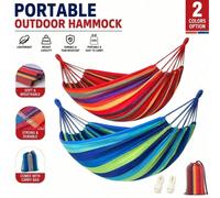 Set di amaca in tela colorata per 2 persone, adatto per patio, giardino, cortile e uso interno/esterno - include borsa portaoggetti e corde (rosso, verde), attrezzatura da campeggio Tagli UnicaPoliest