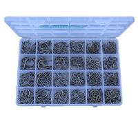 Set di ami da pesca, acqua dolce, acqua salata, ami per verme, pesce gatto, accessori da pesca (400 pezzi)