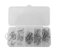 Set di ami da pesca doppi, 50 pezzi, misure da 8# a 1#