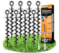 Set di ancoraggi a terra 8 - vite intera e grande Trampolino Set di ancoraggi a terra per trampolino per un fissaggio sicuro nel terreno, per fissare il trampolino, la tettoia, l'altalena ecc