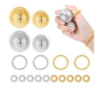 Set di anelli a batteria per massaggi, 4 palline per riccio + 10 anelli per agopressione + 4 bracciali per agopressione, skills borderline, palla per riccio in metallo, per alleviare lo stress o per