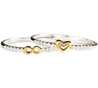 Set di anelli a forma di cuore d'amore, 2 pezzi Anello a dito impilabile carino per Bff Donne Ragazze Amicizia, Fidanzamento di nozze Anello di promessa di gioielli Regali, TaAgile e professionale.