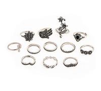 Set di anelli Bohemian Knuckle Vintage Punk Gothic Joint Ring Set per donne durevole e pratico