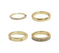 Set di anelli da 4 pezzi, anelli con zirconi e strass, anelli di moda, anelli vintage, anelli a nocca multistile, anelli impilabili, gioielli da donna