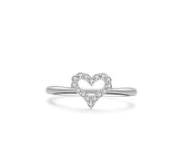 Set di anelli da donna, Anillos de Promesa para Mujer Hollow Heart con moissanite regali di San Valentino, T 1/2, Platino, Moissanite