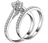 Set di anelli da donna in argento sterling 925 zirconi cubici anelli di fidanzamento matrimonio gioielli da sposa taglia americana 6-10 Definizioni e specialità