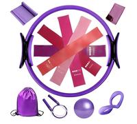 Set di anelli da pilates, set da 12 pezzi, accessori per l'allenamento di donne, palla da pilates, cintura di dilatazione, Magic Circle, anello da yoga, sacca da palestra, corda fitness, panno per la