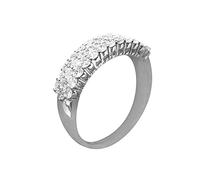 Set Di Anelli Da Sposa Anello Anello Anello Simples Pavé a tre file di moda a mano Nuovi anelli di gioielli in rame con zirconi Anelli Da Cocktail (White, 7)
