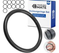 Set di anelli di tenuta, 12 pz, DE Ø 60 mm, DI Ø 50 mm, spessore 5 mm, in Nero, in gomma nitrilica, anelli in gomma per la riparazione di impianti idraulici, macchine, motori, guarnizione piatta