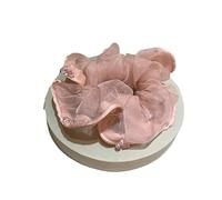 Set di anelli for capelli con strass in rete, eleganti accessori for capelli for code di cavallo alte e acconciature raccolte(pink)