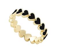 Set Di Anelli Gioielli a cuore Waterdrops Hollow Fashion Diamond Full Ring Multicolor Peach Love Ring Love Ring Shape Rings Squilla 2 Campanello Video (Black, 8)