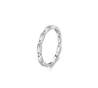 Set di anelli in argento, anello di promessa unico in oro bianco e Pt950, regalo unico per donna, L 1/2, PT950, Non pietra preziosa
