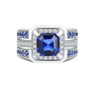 Set di anelli in argento in acciaio inox European And American Punk Wedding Ring Light Six Zircon Couple Engagement and Proposal Ring, 8, lega di zinco, Nessuna pietra preziosa