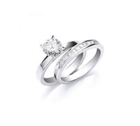 Set Di Anelli In Argento Sterling Per Fidanzamento E Eternità
