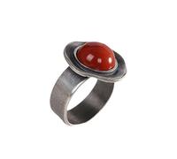 Set di anelli in argento tailandese con vivaci pietre preziose Nanhong che garantiscono un uso confortevole e di lunga durata per l'uso quotidiano