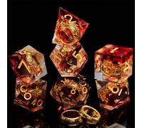 Set di anelli in resina eleganti e di design complesso con forme a più lati, incluso il D20 - ideale per giochi di ruolo e giochi da tavolo di Cthulhu Tagli UnicaSilicone