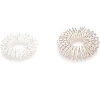 Set di anelli massaggianti premium per le dita, anti-stress, digitopressione, antistress, digitopressione, Anxiety | 2 x argento grandi e piccoli, chi-enterprise