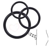 Set di anelli multifunzionali in silicone elastico nero, resistente all'usura, non facile da sbiadire, morbido e confortevole, design semplice, adatto per l'uso quotidiano -Z