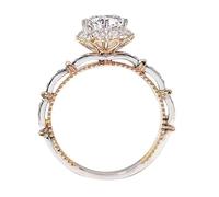 Set di anelli neri su The Run Flower Ring Zircon Ring Women'S Two Color High All Roses Is Charming and Catching Personality Accessory Suitable for Any Outfit., 5, Metallo, Nessuna pietra preziosa