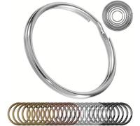 Set di anelli per chiavi, diametro Ø 15 mm, 48 pezzi, in acciaio temprato, in argento, anelli in metallo per chiavi, organizzazione chiavi auto, chiavi della porta d'ingresso