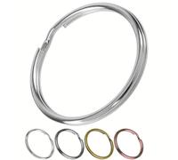 Set di anelli per chiavi, diametro Ø 30 mm, 48 pezzi, in acciaio temprato, colore nero, anelli in metallo per chiavi, organizzazione chiavi auto, chiavi della porta d'ingresso