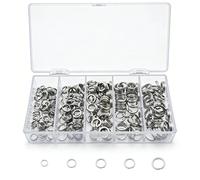 Set di anelli per esche da pesca, 200 o 250 pezzi, in acciaio nichel nero ad alta resistenza, 5 dimensioni, Silver-200pcs