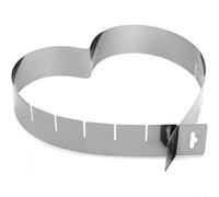 Set di anelli per mousse a forma di cuore in acciaio inox, 6 misure regolabili, per cuocere torte, adatto per matrimoni e dessert di San Valentino, utensile da cucina riutilizzabile color argento