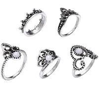 Set di Anelli per nocche Vintage da 5 Pezzi da Donna Set di Anelli per Unghie con giunture a Corona di Fiori Vuoti Nice And Clever