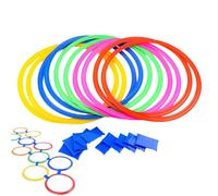 Set di anelli per saltare per bambini: diametro 38 cm, 10 anelli con 10 connettori, giocattolo flessibile per uso interno esterno, giocattolo educativo sicuro per promuovere le