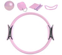 Set di Anelli Pilates | Kit Essenziale Pilato con Cerchio Magico | 3 Cinghie di Resistenza, Mini Palla, Poster di Allenamento, Borsa Portatile | Esercizi di Base, Fitness, Allenamento per la | D