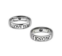 Set Di Anelli Star Wars "Ti Amo" / "Lo So", Taglia Donna 7, Taglia Uomo 10