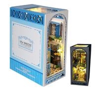 Set di angoli per libri, angoli per libri -D Set di miniature angolari per libri con puzzle in legno, fermalibri compositi creativamente, artigianato unico per scaffale d