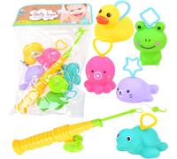 Set di animaletti di gomma con canna da pesca per bambini