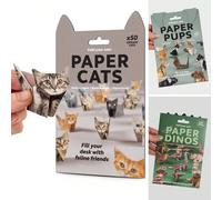 Set di animali di carta fai-da-te, 50 gattini di origami carini, kit di arte di carta, divertenti sculture di carta 3D di cani, gatti e dinosauri, sculture di carta di animali per bambini, adolescenti