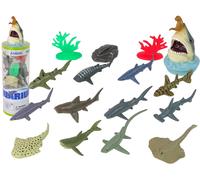 Set di animali marini - figurine di squali in tubo, 12 pezzi