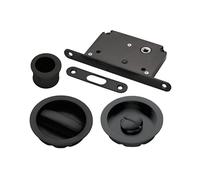 Set di ante scorrevoli in acciaio inox, per armadi e divisori, funzionamento fluido e silenzioso, completo di tutti i componenti (nero opaco)