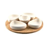 Set di Apertivi 6 PZS Anilar: Ceramica e Bamboo, Elegante, Set snack, 6 pezzi, Capodanno