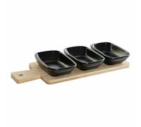 Set di Apertivo DKD Home Decor Bambù Gres (28 x 10 x 1 cm) (4 pz)