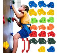 KRUZZEL 25395 - Manopole da arrampicata per bambini, 22 pezzi, 2 maniglie + viti fino a 150 kg, struttura interna ed esterna per arrampicata