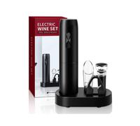 Set di apribottiglie elettrico con base di ricarica, cavatappi automatico, aeratore, versatore e tagliacapsule per feste in cucina