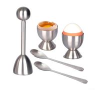 Set di apriuova in acciaio inox, 5 pezzi, taglio preciso (bianco crema) | Design preciso, testine pulite, senza schegge, ideale per la colazione, preparazione rapida