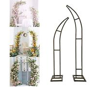 Set di archi da giardino a forma di luna for matrimoni con kit di strumenti floreali, sfondo perfetto for cerimonie e decorazioni for feste, 2 pezzi, 3 combinazioni di colori/dimensioni(Black,5.9ft+6.
