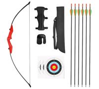 Set di archi e frecce da 30-40 libbre Set di archi per principianti per giovani con 6 frecce in fibra di vetro per principianti nel tiro con l'arco e nella caccia all'aperto (40lbs, Rosso)