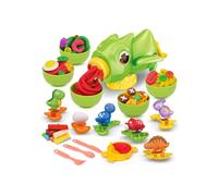 Set di argilla modellabile a forma di dinosauro per bambini, confezione da 6 pezzi per un gioco creativo e divertente.