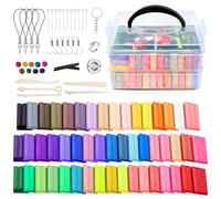 Set di Argilla Polimerica, 50 Colori Polymer Clay, con Strumenti per Scolpire e Accessori, per Progetti Fai Da Te, Modellazione Scultorea