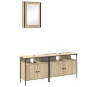 Set di Armadi da Bagno vidaXL in 3 Pezzi in Legno Ingegnerizzato in Rovere SonomaMobiletto bagno 3 pezzi