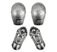 Set di armature da cavaliere per bambini - Costume con braccio e spalla con corazza in PP bronzo argento, vestito pieghevole durevole | Travestimento medievale Festival di Halloween Cosplay Stage Trav